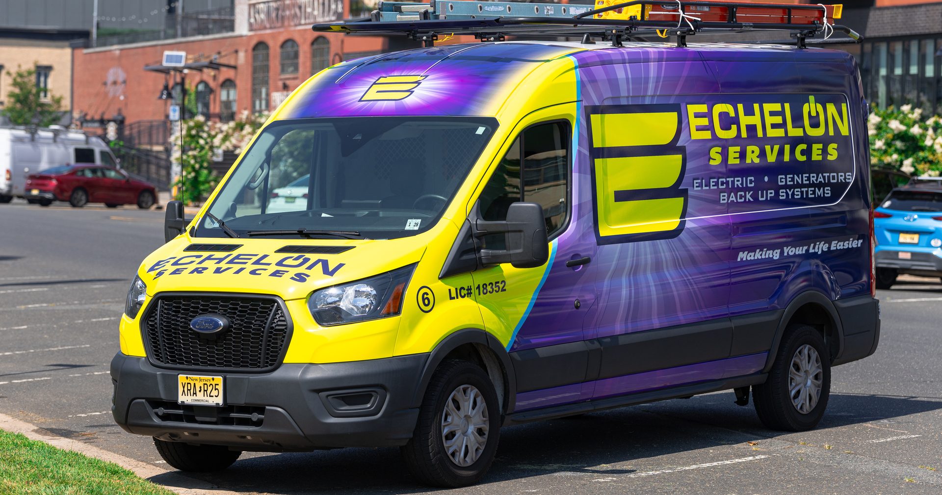 An Echelon Services van on a Jersey Shore street
