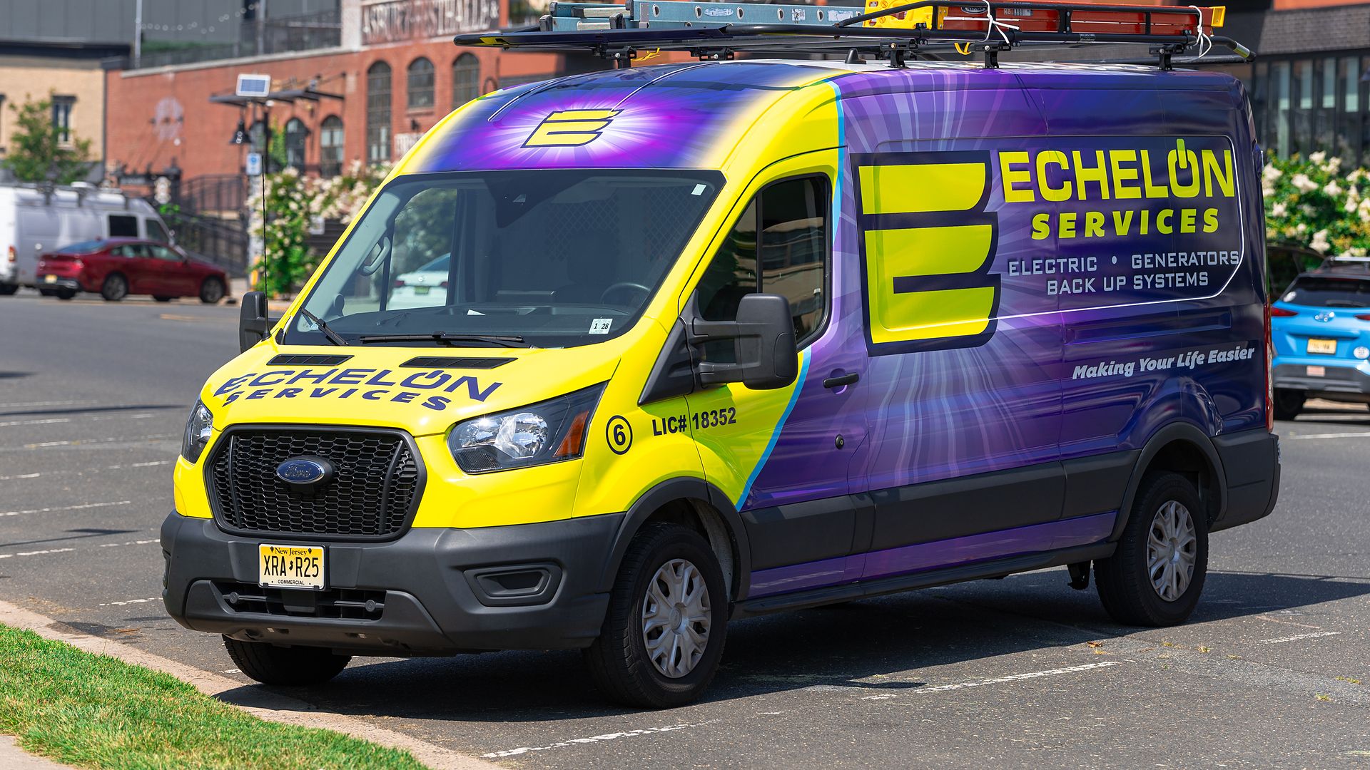 An Echelon Services van on a Jersey Shore street