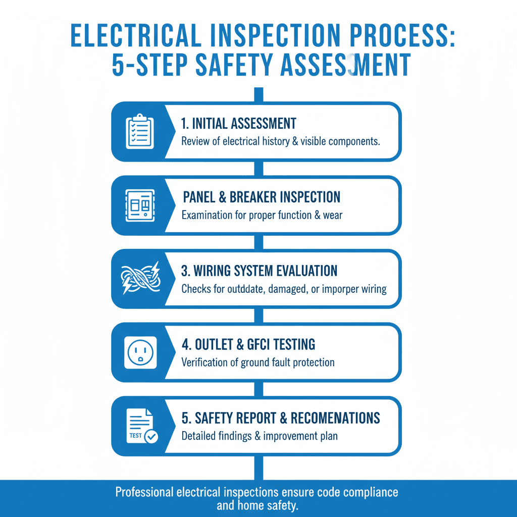 Infographic showing the 5-step electrical inspection process