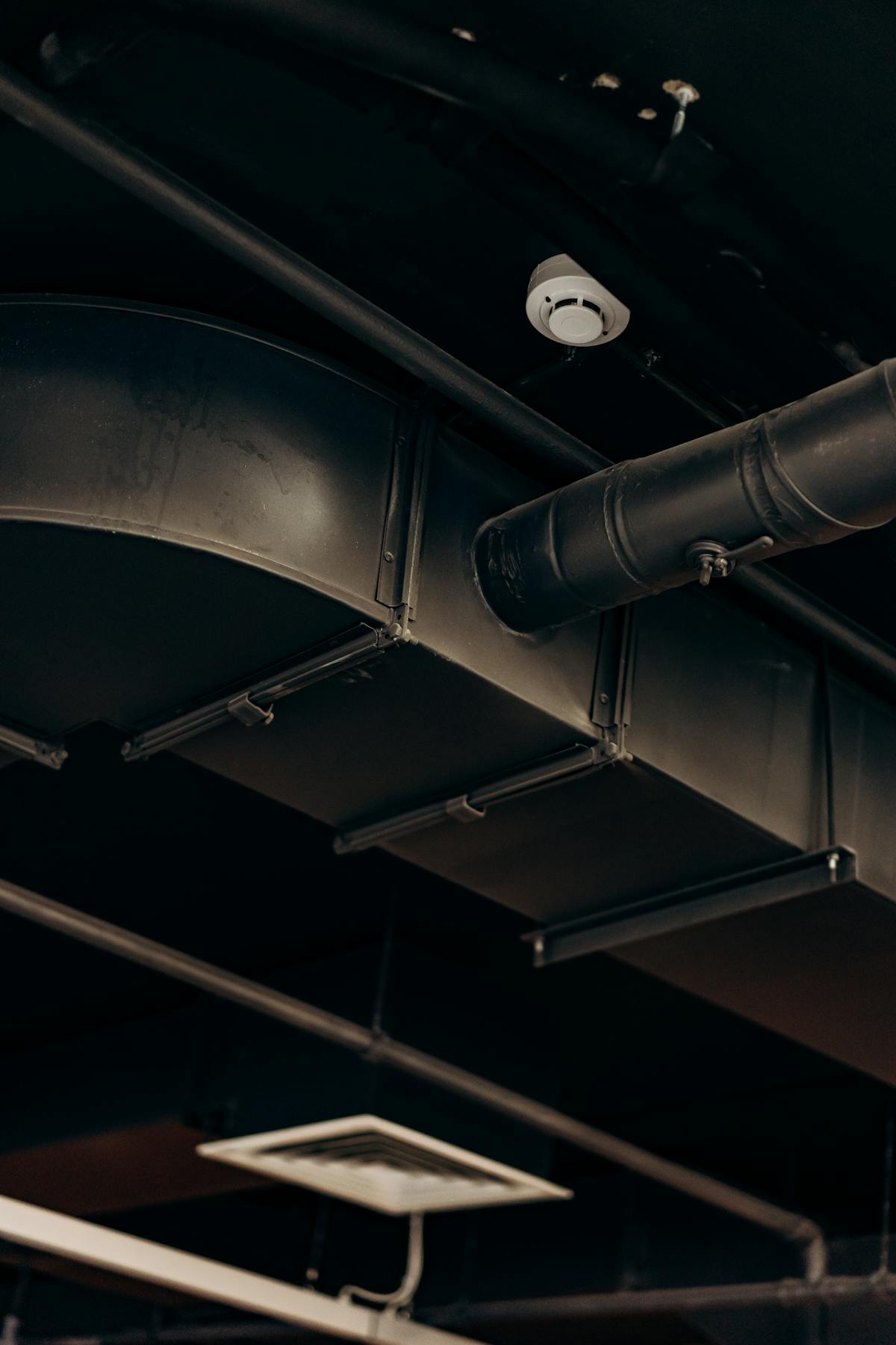 HVAC ductwork installed on ceiling